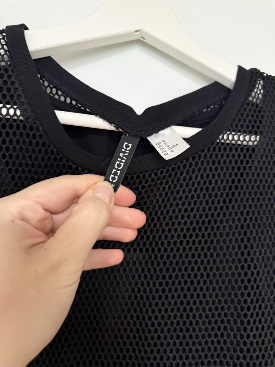 H&M Vestiti: Mesh Overlay Dress - Black - Size 42 – Usato da Ueberstorf venduto da man_p2fy 1