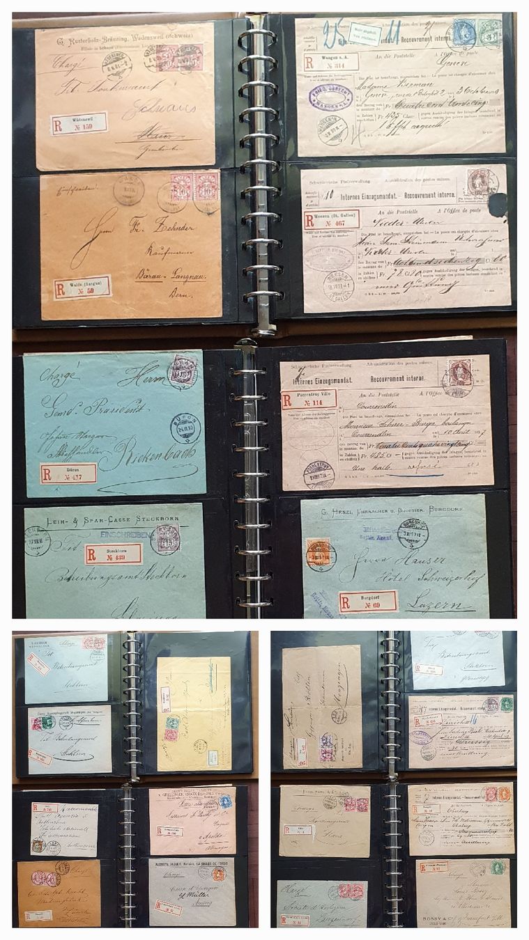 Alle Briefmarken: 159 Briefe Stehnde Helvetia - Ziffermuster R-ZETTEL – Gebraucht aus Kreuzlingen von Rschweiz1 3