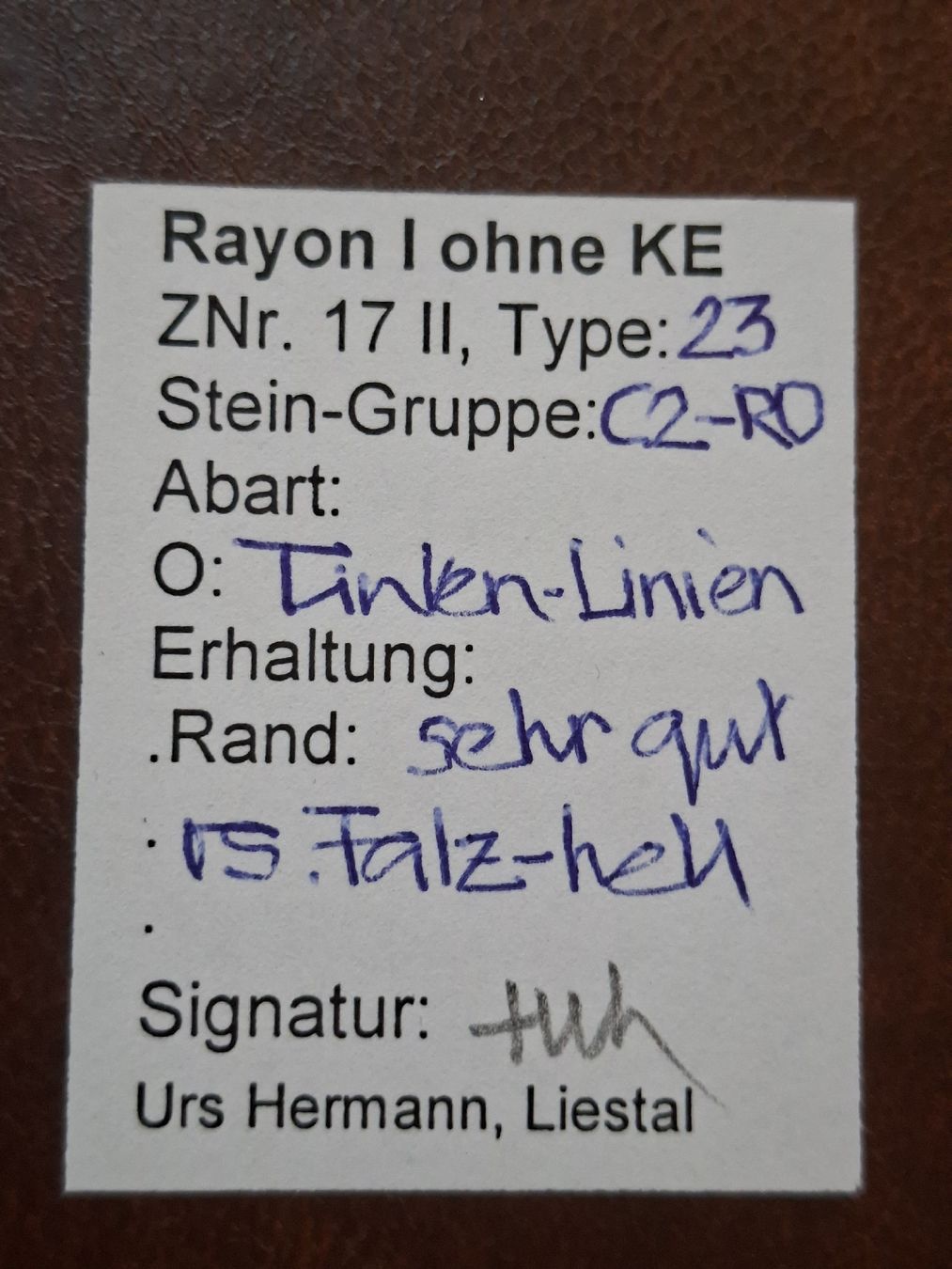 Tutti i francobolli: Rayon 17II Typ 23 C2 - RO mit Befund  – Usato da Balgach venduto da SIMEON27 2