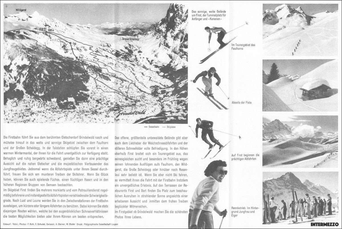 Cartoline postali: Grindelwald BE // Prospekt Bergbahn First // antiker Flyer – Usato da Basel venduto da intermezzo12 1