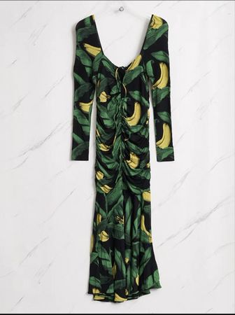 GANNI Dress Banana Print, Size 38, never worn, With Tag