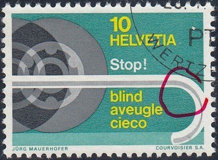 Tutti i francobolli: 446.3. £Retusche am Stockgriff, Bogen D111, 24. Marke, E-10 – Usato da Spreitenbach venduto da Lienbi01 1