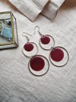 Rote Statement-Ohrringe 70's