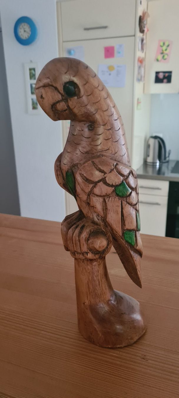 Statuette: Holzfigur Papagei Holz 35cm hoch – Usato da Schlieren venduto da Noni19 1