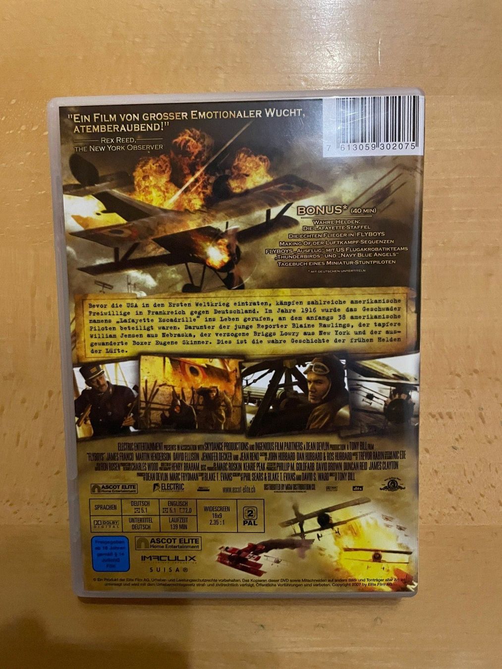 Tutti i DVDs: DVD FLYBOYS - Helden der Lüfte – Usato da Affeltrangen venduto da Mowgli_123 2