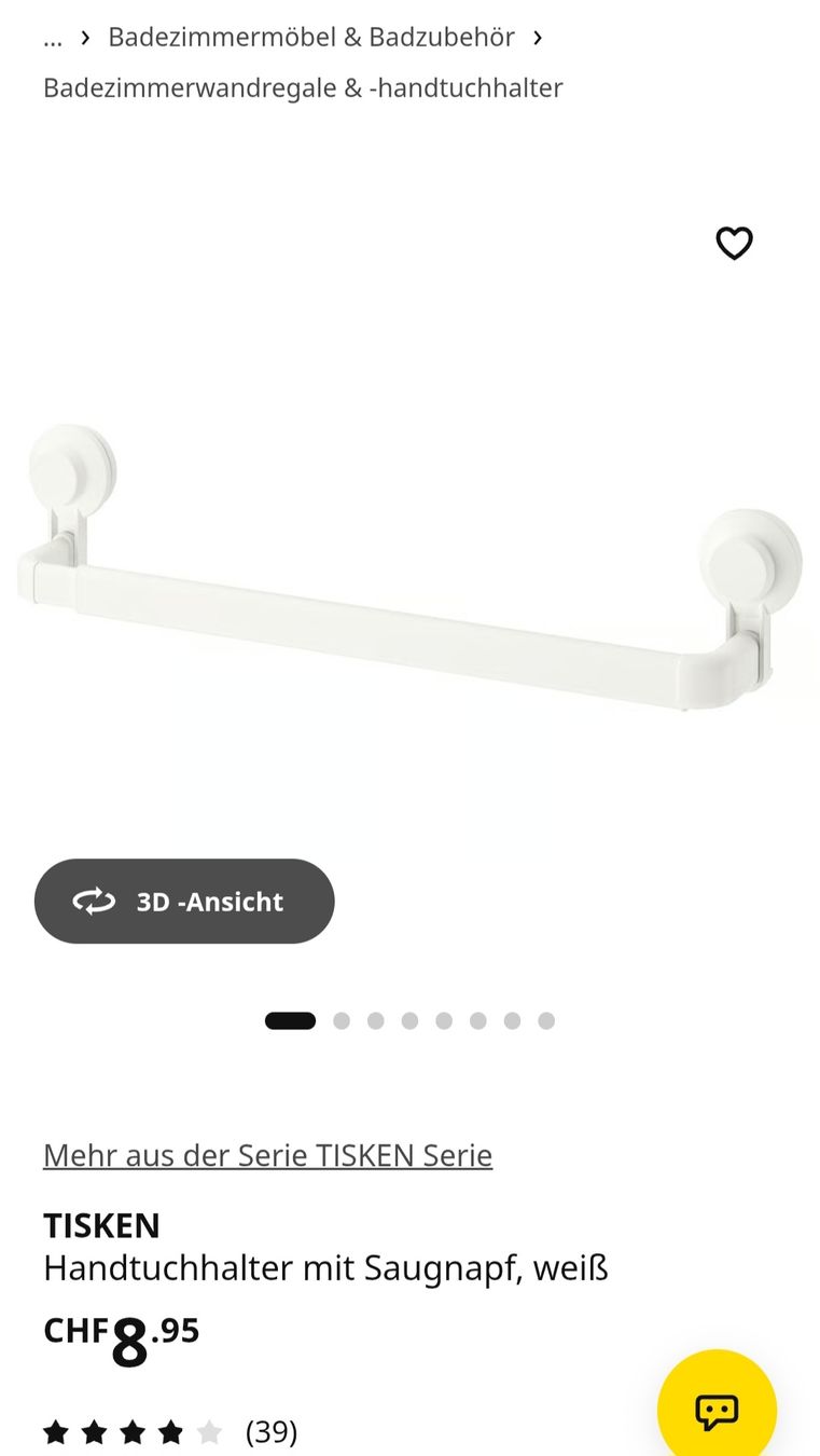 Ikea Portasciugamani: Handtuchhalter mit Saugnapf Ikea – Usato da Birsfelden venduto da aer_q78f