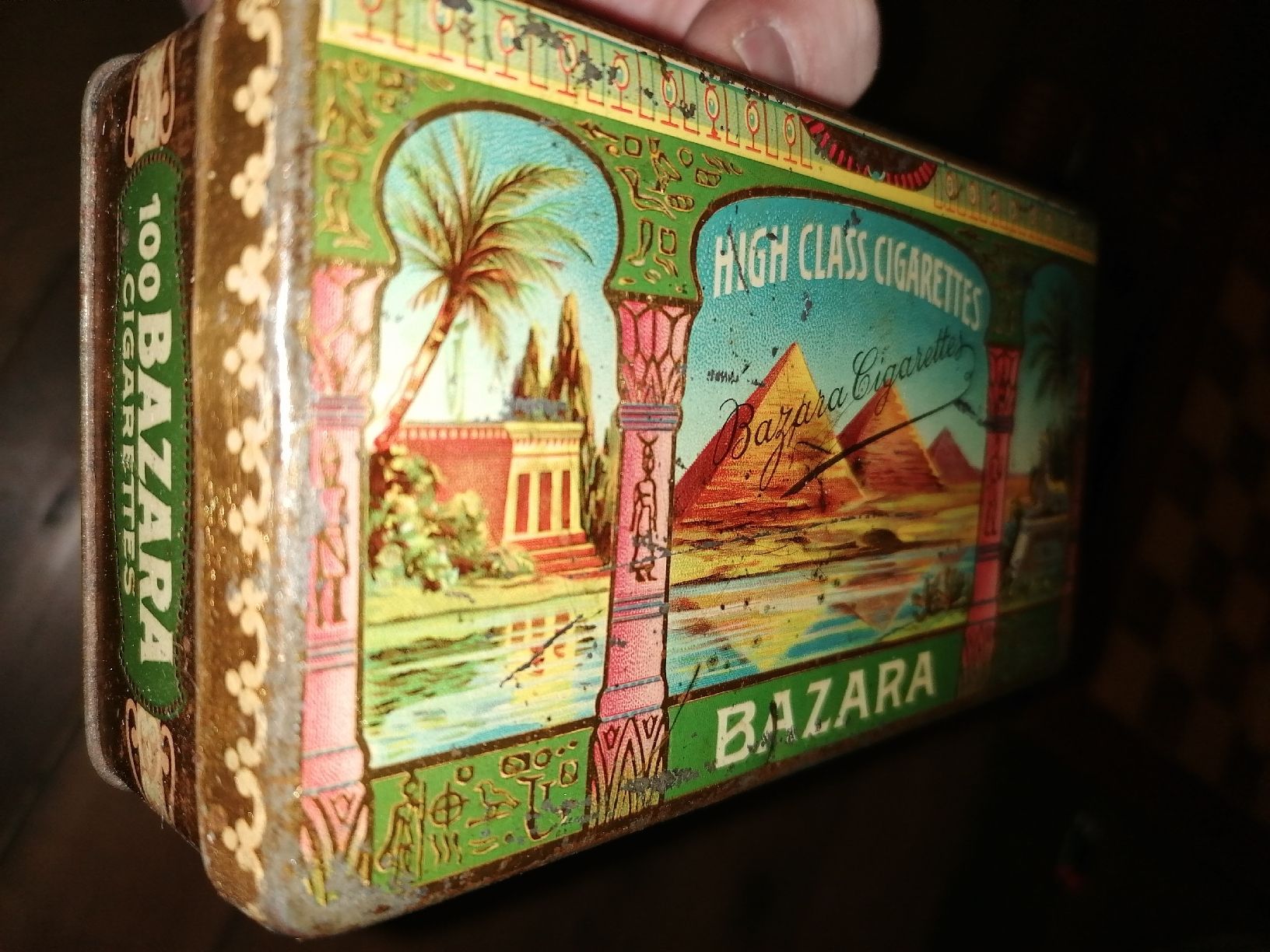 Tabacchi: Antike Blechdose Bazara 100 Zigaretten. Ca. 1910-20 – Usato da Zürich venduto da Tin4Life 4