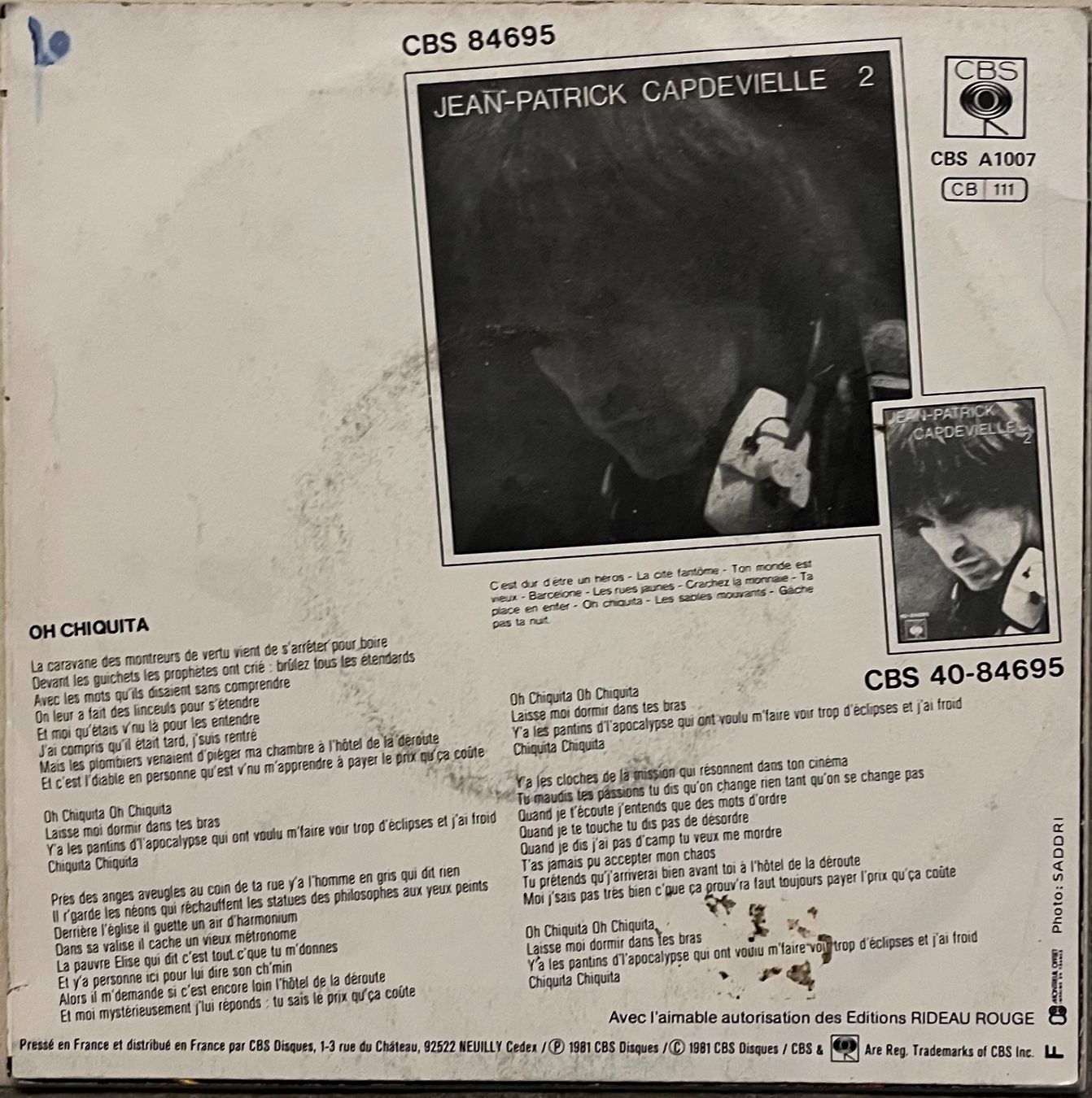 Schallplatten: JEAN-PATRICK CAPDEVIELLE - OH CHIQUITA – Gebraucht aus Bussigny von vinyl-pas-cher 1