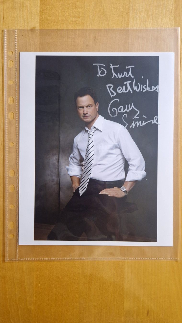 Autografi: Gary Sinise, Original Autogramm auf Grossfoto in Farbe – Usato da Salmsach venduto da Schusoa
