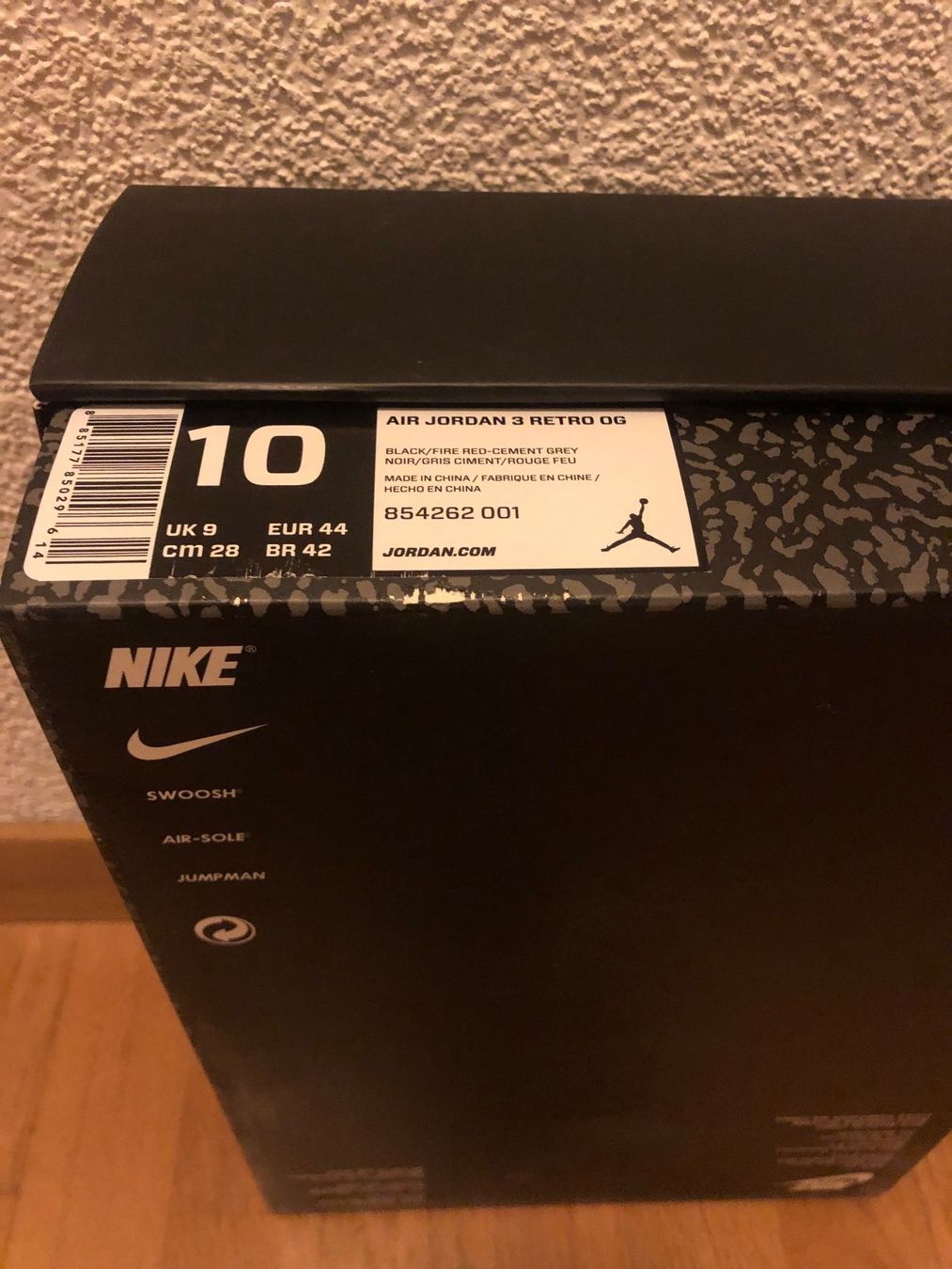 Jordan Herrenschuhe: Nike Air Jordan 3 Black/Cement Gr. 44 – Neu und originalverpackt aus Bern von mic_92ln 3