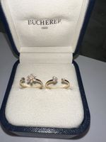 BUCHERER 18K Gold Doppelring mit Diamanten (Blume & Herz)