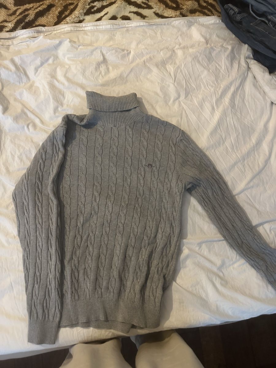 Gant Maglioni & Felpe: Rollkragenpullover Zopfmuster grau Grösse L – Usato da Wichtrach venduto da sno.gstli