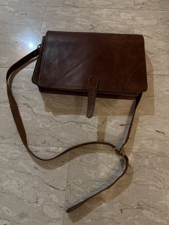 Ledertasche braun Herren Damen Schultertasche neuwertig