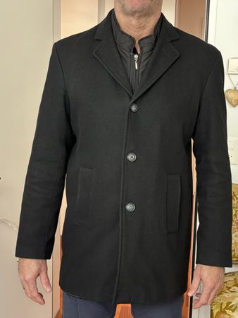 Veste 3/4 noire en laine NAVYBOOT