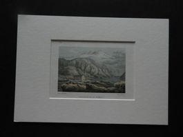 Grimsel getönte Lithographie