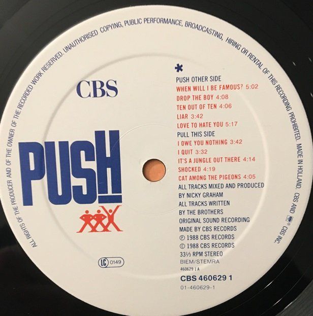 Dischi in vinile: Bros - Push (LP) – Usato da Grüningen venduto da azulvinyl 2