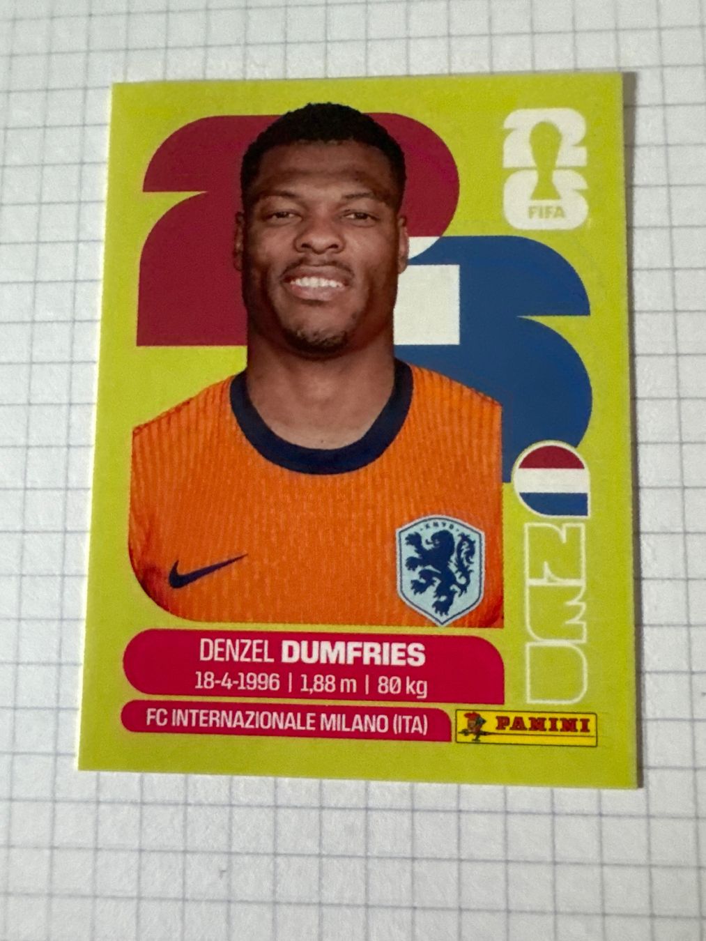 Panini Carte collezionabili: Panini Sticker WM 2026, NED 6 Denzel Dumfries – Nuovo (secondo la descrizione) da Winterthur venduto da mathis-spielsteine