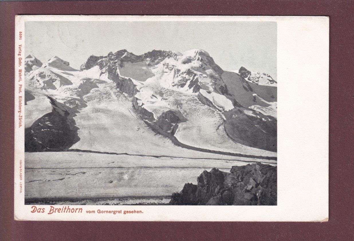 Ansichtskarten: BREITHORN vom Gornergrat – Gebraucht aus Pully von nicecards