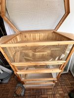 Grosser Nagerkäfig aus Holz mit Zubehör! 145x 63x120