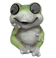LED Solar Frosch mit bewegenden LED Augen 12cm