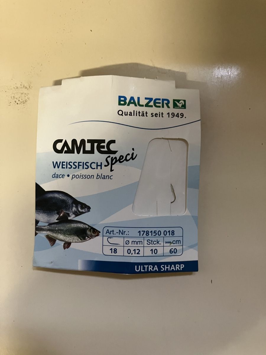 Balzer Esche: Bas de ligne 12/100 hameçon n18 – Nuovo e nell'imballaggio originale da St-ursanne venduto da pommeau01