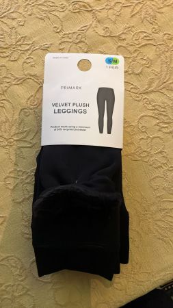 Velvet plush leggings nuovi tg. S/M neri