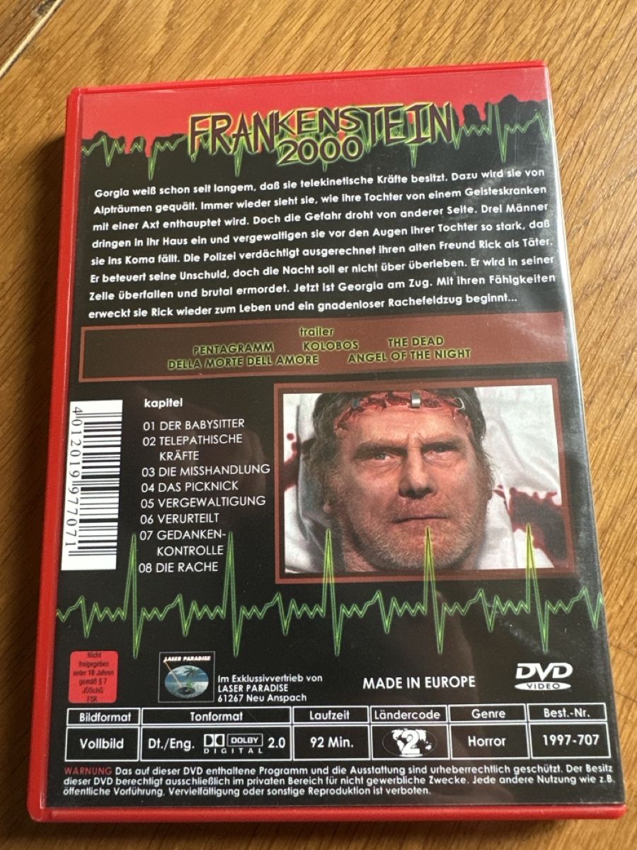 Tutti i DVDs: Frankenstein 2000 Red Edition DVD – Usato da Benken ZH venduto da Audi-erich 1