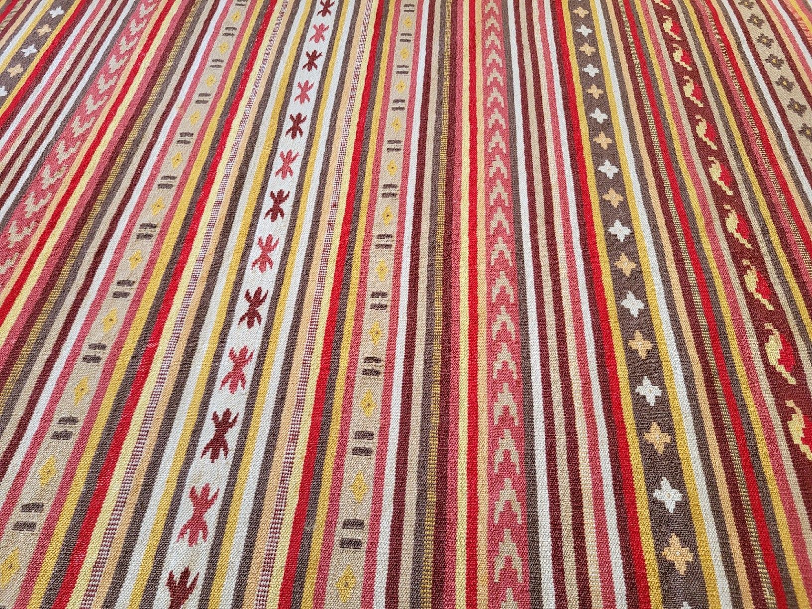 Tappeti: Tapis à rayures, tons rouges et ocres – Usato da Vevey venduto da Nirgal 4