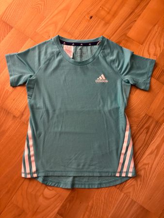 Adidas Kinder Shirt Gr. 140 Türkis, Sommer Sporttop wie neu