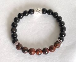 Männer Armband Obsidian + Mahagoni Obsidian auf Mass