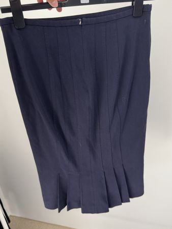 Sportmax MaxMara navy blue midi skirt