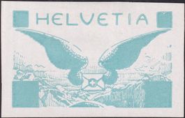 1929, F14.P1, seltene Plattenprobe Flugpost grünlich +Befund