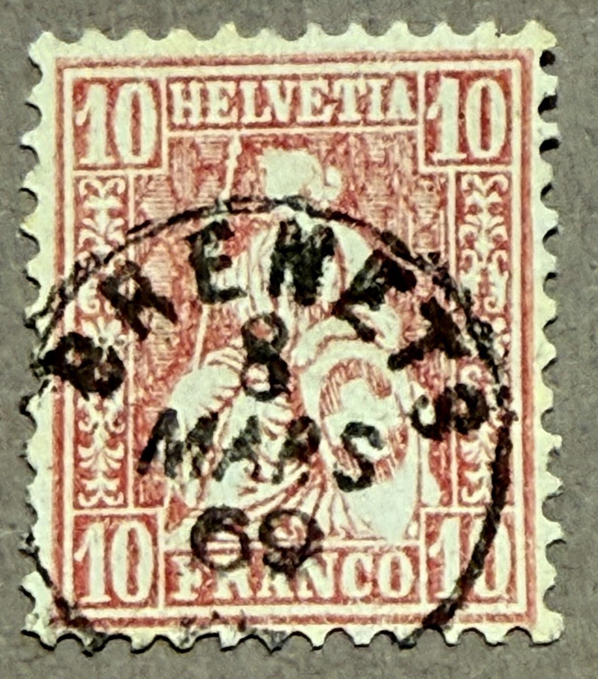 Alle Briefmarken: 38 Fingerhutstempel Brenets – Gebraucht aus Steinhausen von yukon26