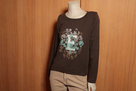 ESPRIT L'armshirt, braun mit Motiv. neuwert. Gr. L