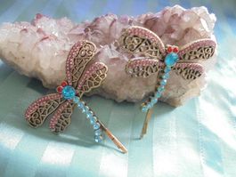 2 Libellen Haarschmuck