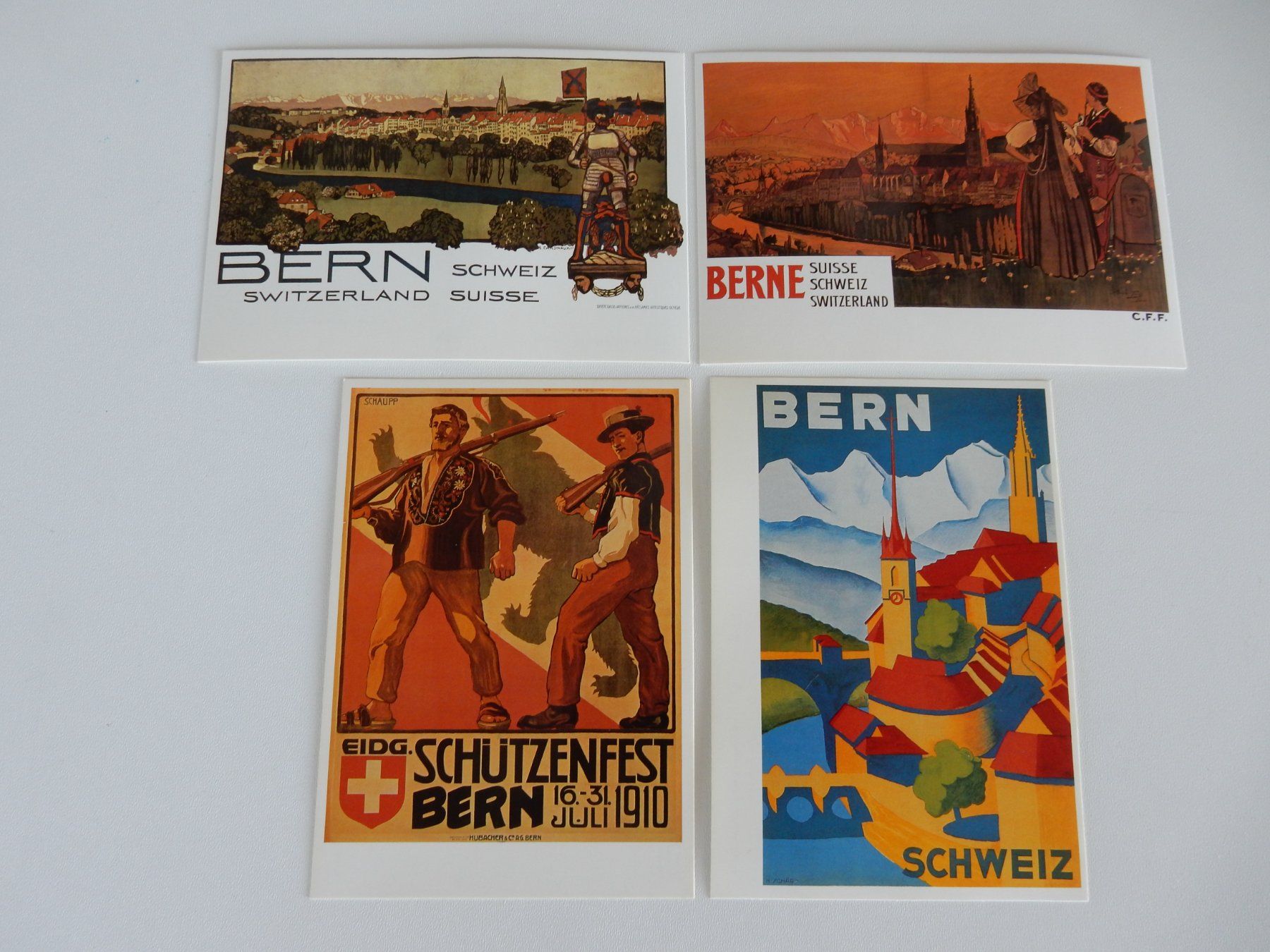 Ansichtskarten: 4 Ansichtskarten Bern Schweiz,  Schützenfest 1910 – Neu (gemäss Beschreibung) aus Neuenegg von wisteibe