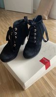 Högl Black Suede Heeled Lace Up Ankle Boots, Size 38