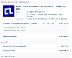 2 Tickets a 40.-CHF für Phenomden und Stereo Luchs Konzert