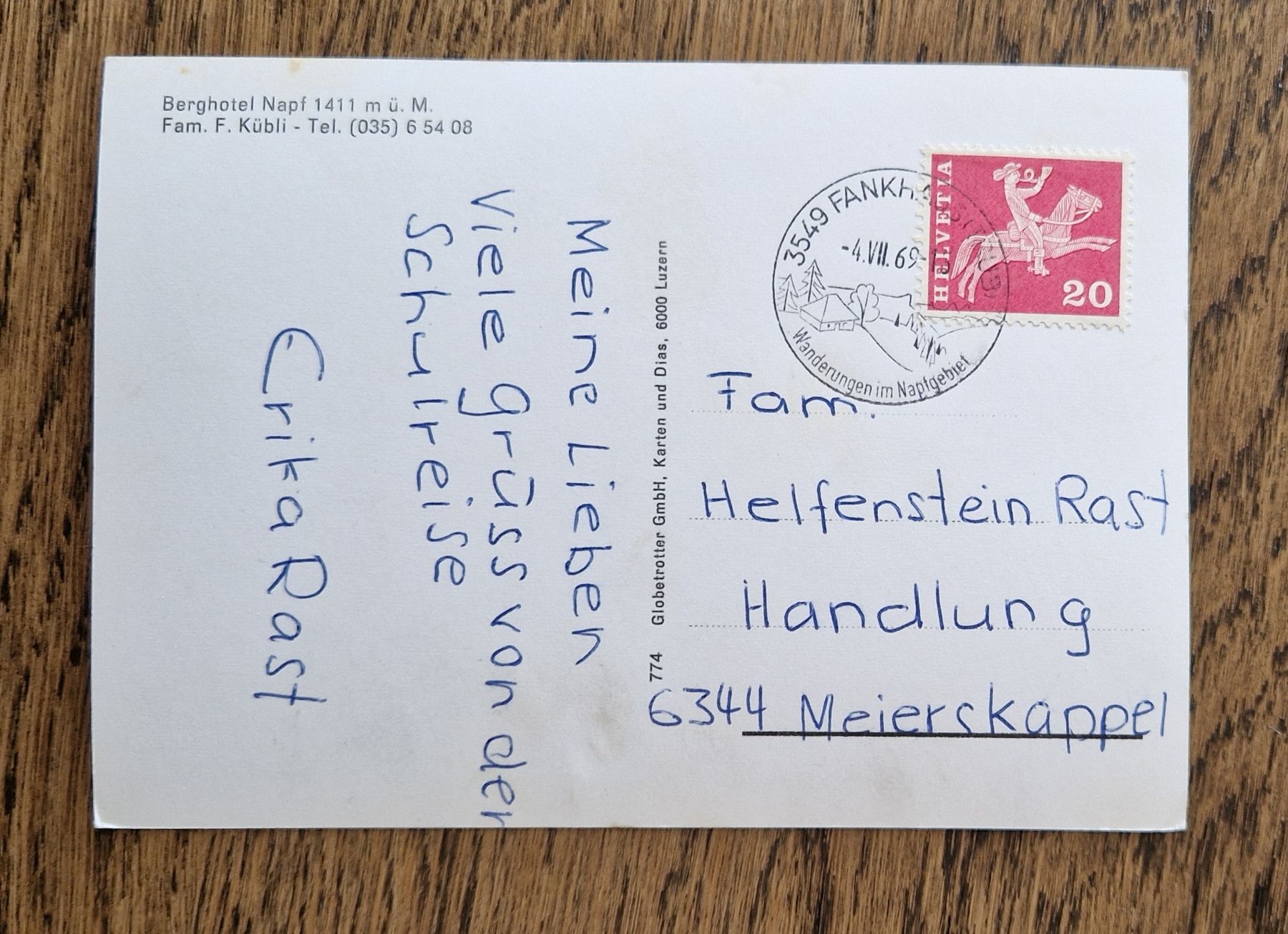 Cartoline postali: Flugaufnahme Napf 1969 – Usato da Ebikon venduto da Donar50 1