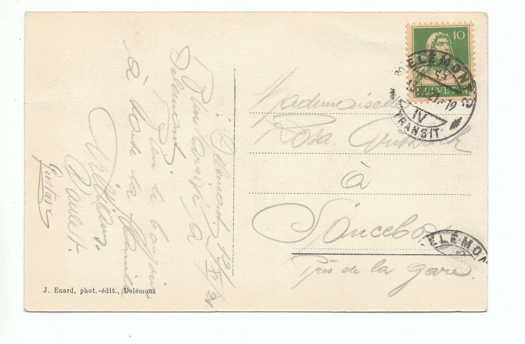 Cartoline postali: DELÉMONT Grand' Rue - Restaurant J. Schaffter – Usato da Jona venduto da philajona 1