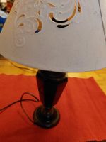 lampe de table vintage pied en laiton  avec 2 abat jour