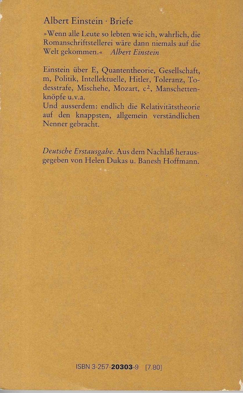 Bücher: Albert Einstein - Briefe – Gebraucht aus Flims - Dorf von Stagediver 1