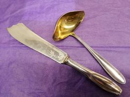 Antikes Jugendstil Servierbesteck, versilbert