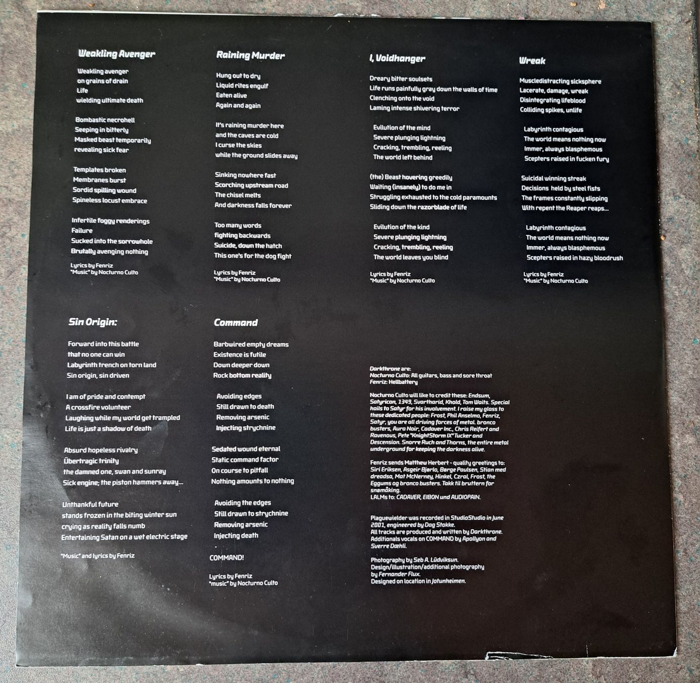 Dischi in vinile: Darkthrone - Plaguewielder LP Vinyl ORIGINAL – Usato da Solothurn venduto da Temple_of_Triton 3