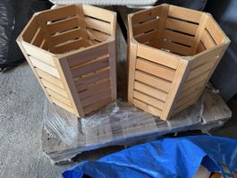 Holz Pflanzkübel sechseckig 2 Stk. gebraucht