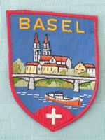 Vintage Badge Wappen BASEL Rhein ST. GALLER STICKEREI