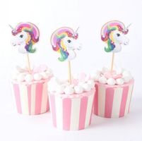 Einhorndekoration für Cupcakes 24 Stk.