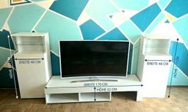 Moderne 3-teilige TV-Wohnwand in Weiß