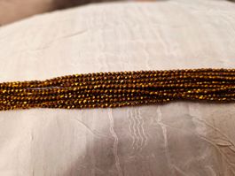 Facettierte glasschliffperlen ca190 stk 2mm gold