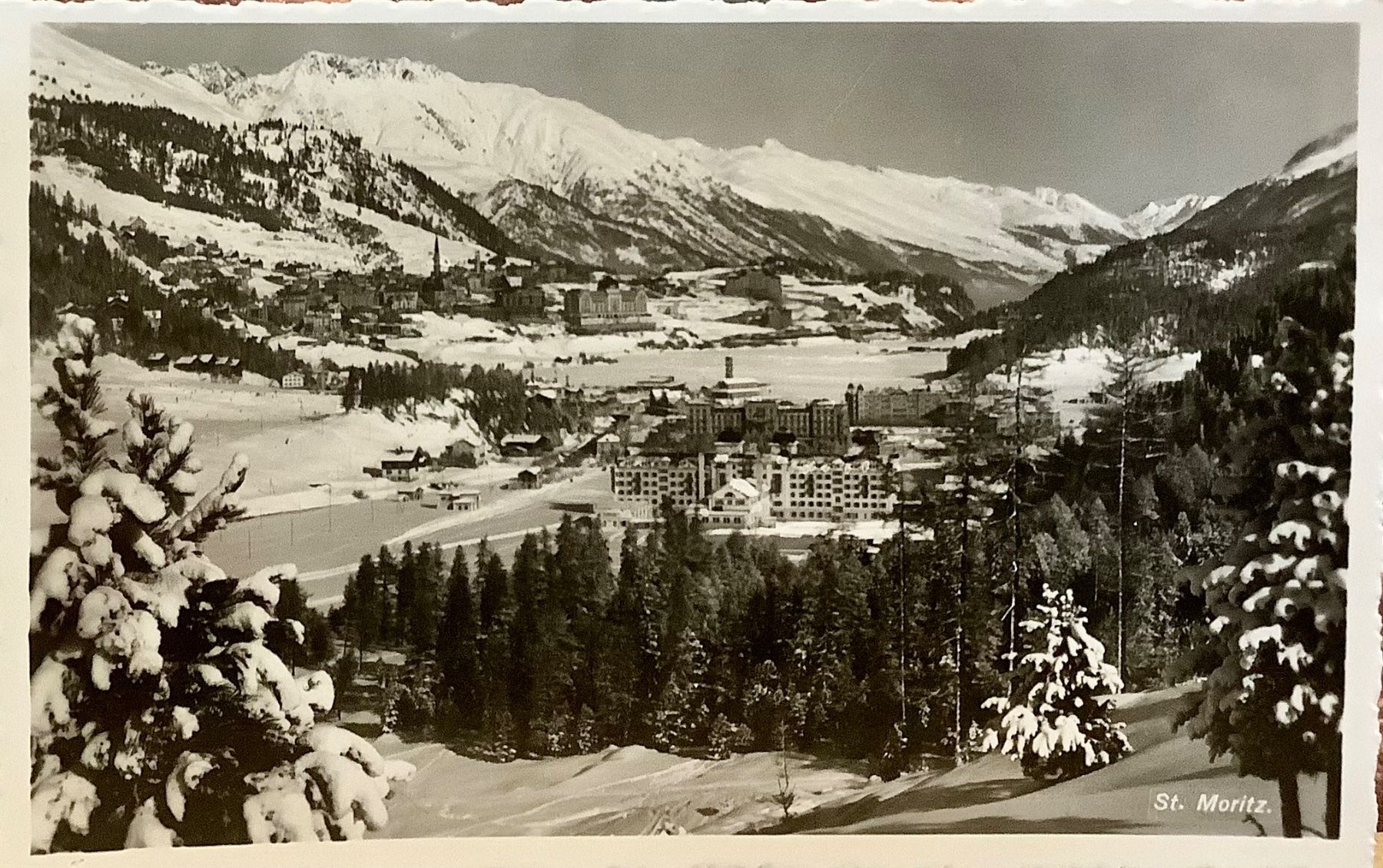 Ansichtskarten: ST. MORITZ im Winter - Engadin - Winterlandschaft – Gebraucht aus Root von ENGLAND-TREASURES 1